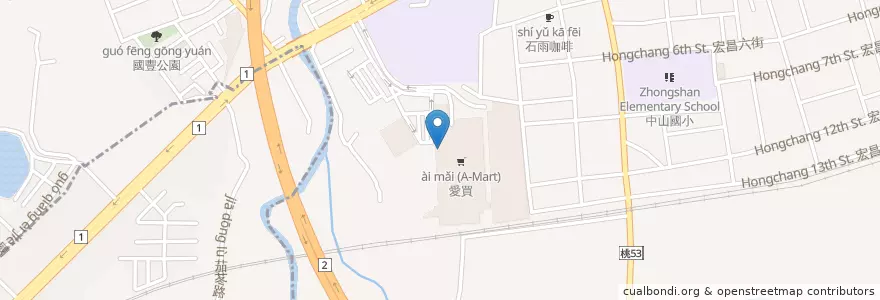 Mapa de ubicacion de Starbucks en 台湾, 桃園市, 桃園区.