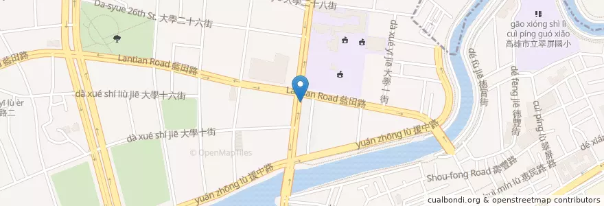 Mapa de ubicacion de 弘爺漢堡藍昌店 en Taiwan, Kaohsiung, 楠梓區.