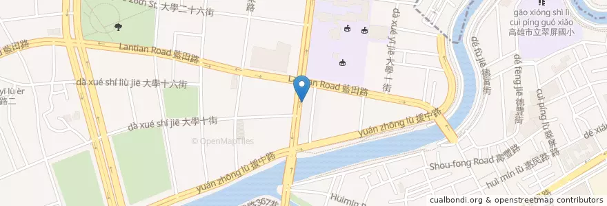 Mapa de ubicacion de 拉亞漢堡 楠梓藍昌店 en Taiwán, Kaohsiung, 楠梓區.
