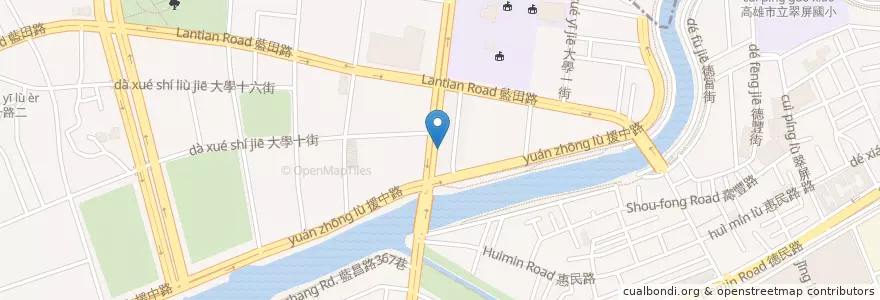 Mapa de ubicacion de 元氣早餐店 en Taïwan, Kaohsiung, 楠梓區.