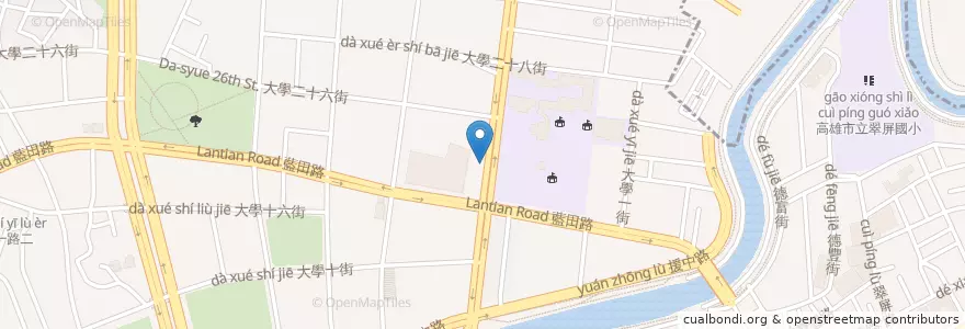Mapa de ubicacion de 黑心蛋餅 en Taïwan, Kaohsiung, 楠梓區.