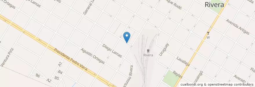 Mapa de ubicacion de Salón del Reino de los Testigos de Jehová en Rivera.
