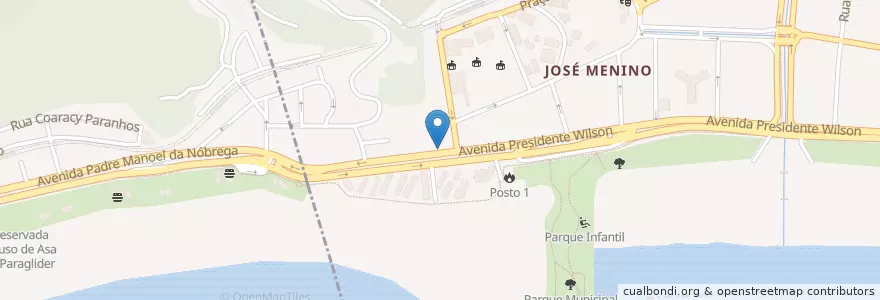 Mapa de ubicacion de Kuka Fresca (Snooker Bar) en Brazilië, Regio Zuidoost, São Paulo, Região Geográfica Intermediária De São Paulo, Região Imediata De Santos, Região Metropolitana Da Baixada Santista, Santos.