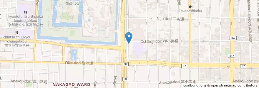 Mapa de ubicacion de まちやDINING天ぷら en Japan, Präfektur Kyōto, 京都市, 中京区.