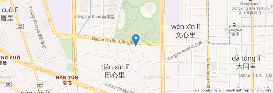 Mapa de ubicacion de 馴鹿咖啡 en Taiwan, 臺中市, 南屯區.