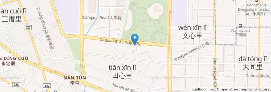 Mapa de ubicacion de 雙囍婚宴 en Taiwán, Taichung, 南屯區.