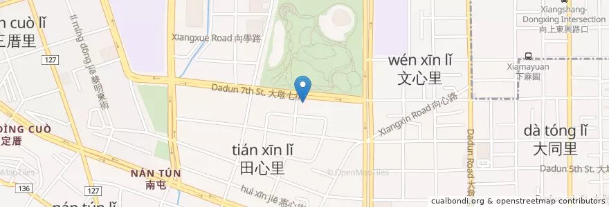 Mapa de ubicacion de 金海岸活蝦之家 en تایوان, تایچونگ, 南屯區.