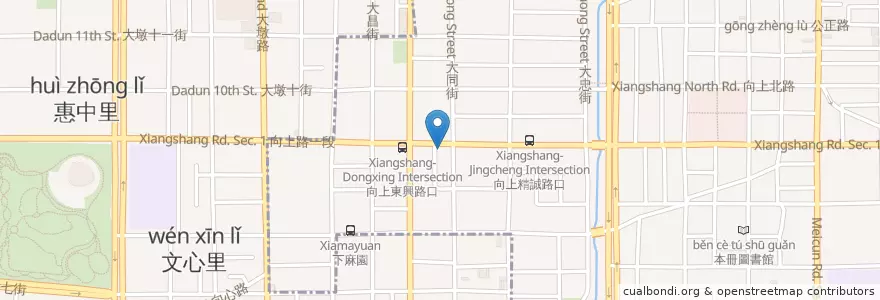 Mapa de ubicacion de 屈臣氏 en Taiwan, 臺中市, 南屯區.