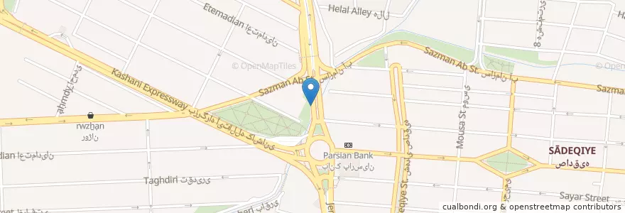 Mapa de ubicacion de Latin Cafe en Iran, Tehran Province, Tehran County, Tehran, بخش مرکزی شهرستان تهران.