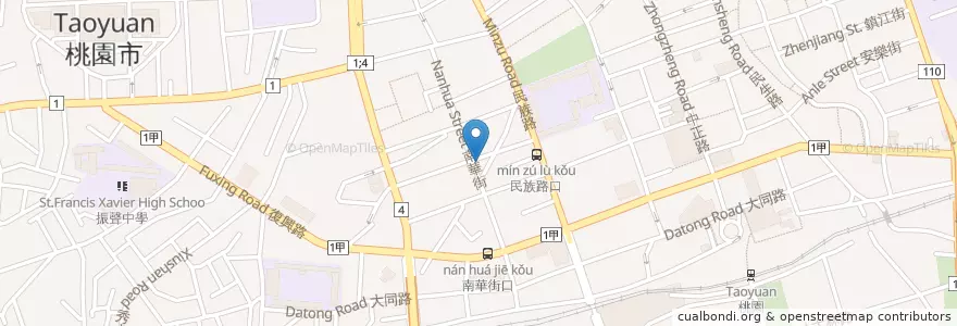 Mapa de ubicacion de 西堤牛排 en Taiwan, 桃園市, 桃園區.