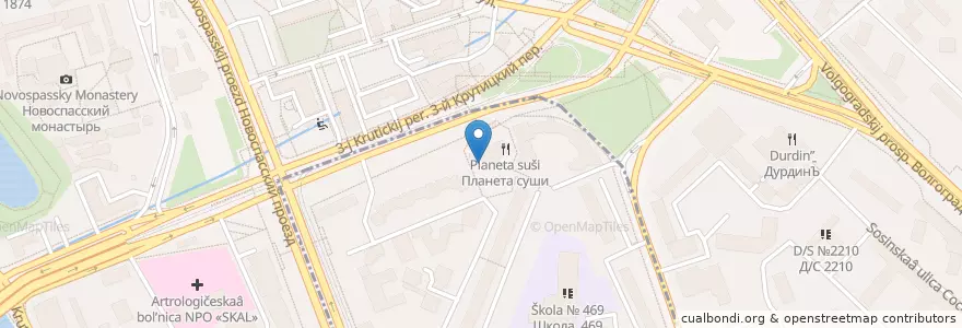 Mapa de ubicacion de Кафе-бар en روسيا, Центральный Федеральный Округ, Москва, Центральный Административный Округ, Таганский Район.