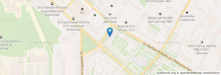 Mapa de ubicacion de Поликлиника №173 СЗАО en Russie, District Fédéral Central, Moscou, Северо-Западный Административный Округ, Район Щукино.