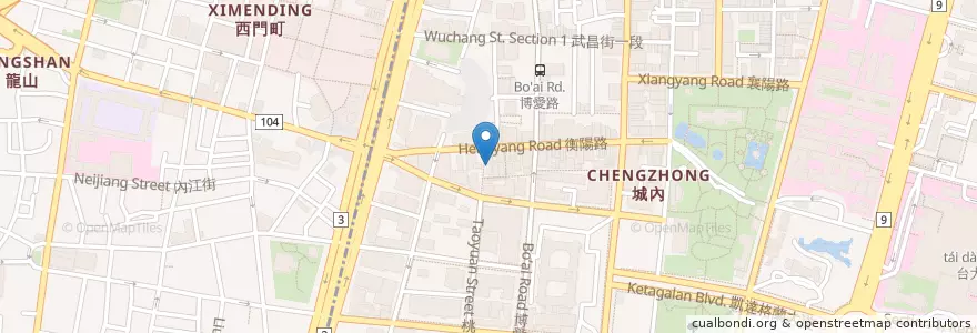 Mapa de ubicacion de 趙記菜肉餛飩大王 en 臺灣, 新北市, 臺北市, 萬華區, 中正區.