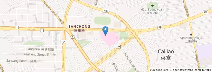Mapa de ubicacion de 聯合醫院三重院區第三地下停車場 en Taiwan, Nuova Taipei.