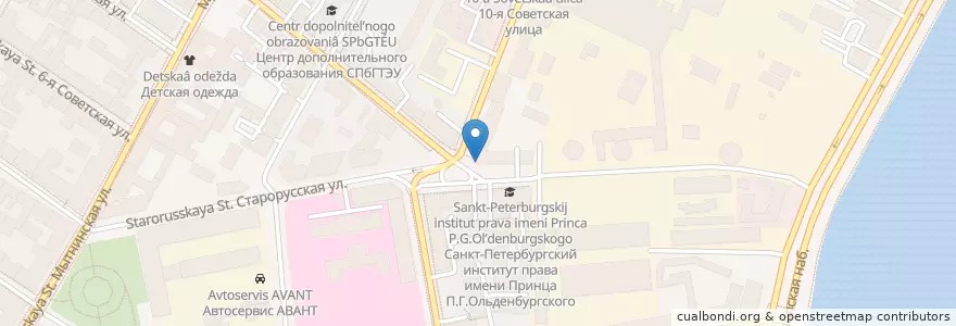 Mapa de ubicacion de Развитие en Rusland, Северо-Западный Федеральный Округ, Oblast Leningrad, Sint-Petersburg, Центральный Район, Округ Смольнинское.