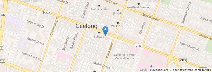 Mapa de ubicacion de Turkish Bread en Austrália, Victoria, City Of Greater Geelong.
