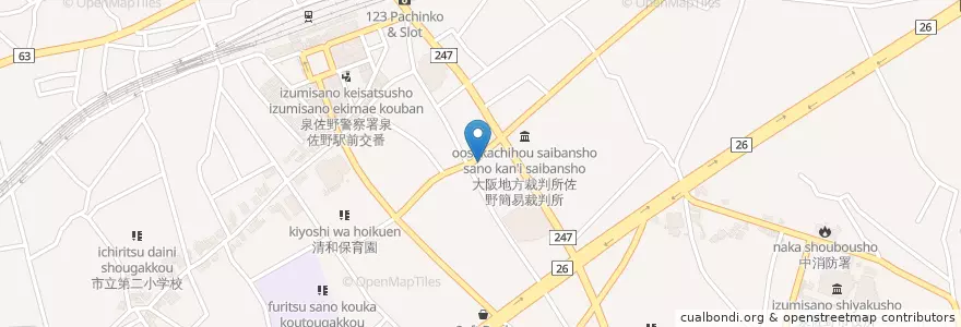 Mapa de ubicacion de ブラジル en Japan, 大阪府, 泉佐野市.