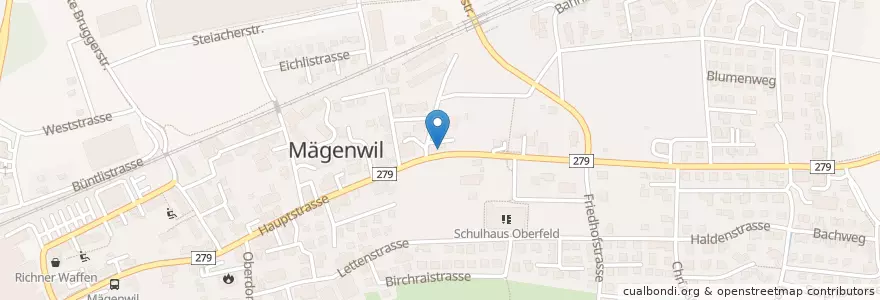 Mapa de ubicacion de PIZZAWAY Mägenwil en Switzerland, Aargau, Bezirk Baden, Mägenwil.