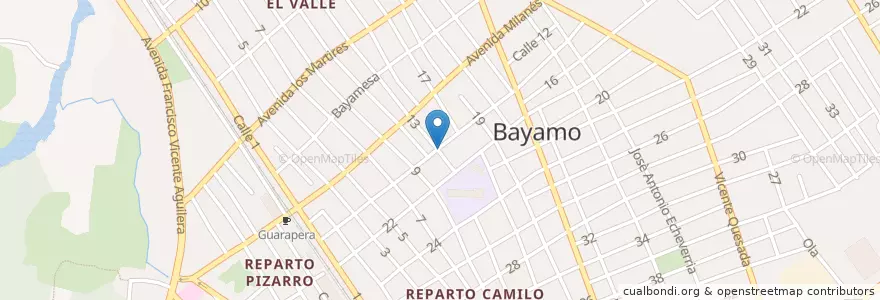 Mapa de ubicacion de Farmacia en Kuba, Granma, Bayamo, Ciudad De Bayamo.