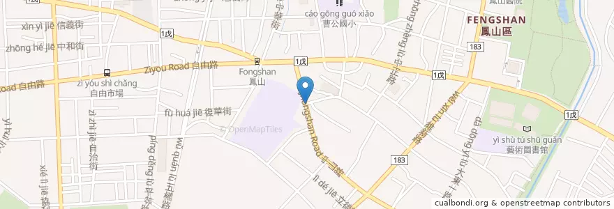 Mapa de ubicacion de 超營養雞排 en Taiwán, Kaohsiung, 鳳山區.