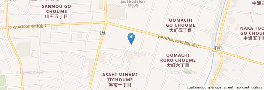 Mapa de ubicacion de 大悲寺 en Япония, Акита, 秋田市.
