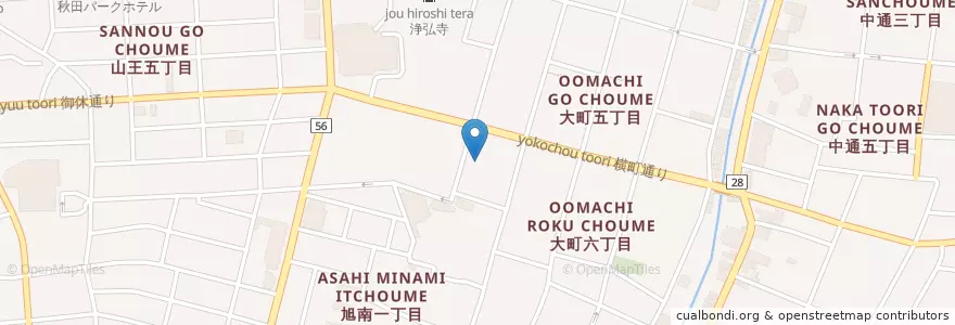 Mapa de ubicacion de 善長寺 en 日本, 秋田県, 秋田市.