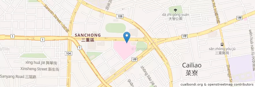 Mapa de ubicacion de 聯合醫院三重院區第二停車場 en Taiwan, New Taipei.