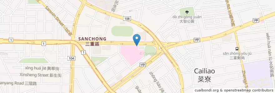 Mapa de ubicacion de 聯合醫院三重院區第一停車場 en Taiwan, 新北市.