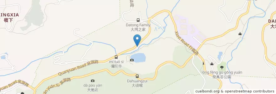 Mapa de ubicacion de 硫磺谷土地公廟 en Taiwan, New Taipei, Taipei, Beitou.