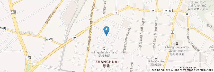 Mapa de ubicacion de 懷忠祠 en Taiwan, Taiwan, Landkreis Changhua, Zhanghua.