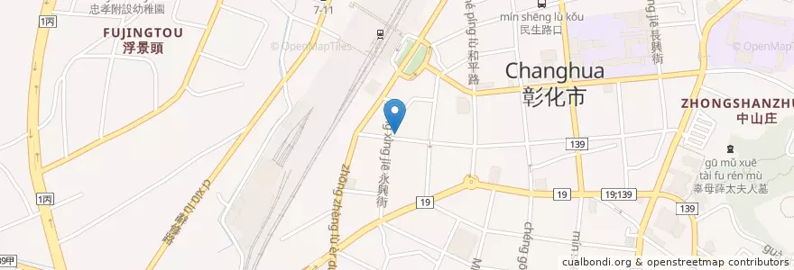 Mapa de ubicacion de 彰化鐵路醫院 en Taiwan, Taiwan Province, Changhua County, Zhanghua City.
