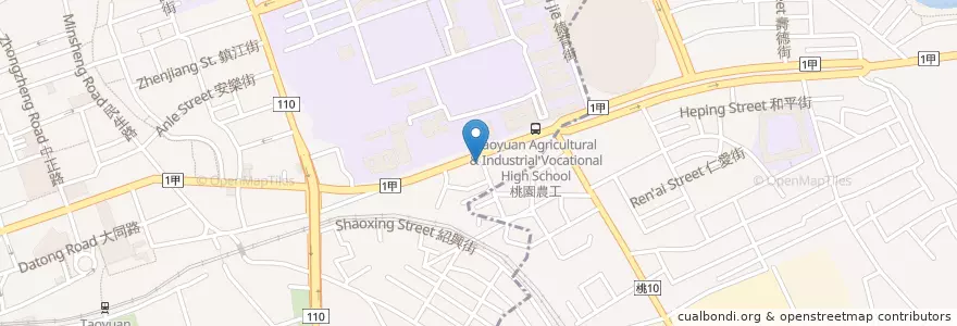 Mapa de ubicacion de 瑞麟美而美 en Taiwan, Taoyuan, Taoyuan District.