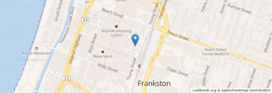 Mapa de ubicacion de Frankston Healthcare en Australia, Victoria, City Of Frankston.