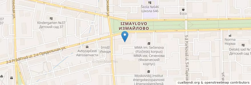 Mapa de ubicacion de Детский сад №2455 en Rusland, Centraal Federaal District, Moskou, Восточный Административный Округ, Район Измайлово.
