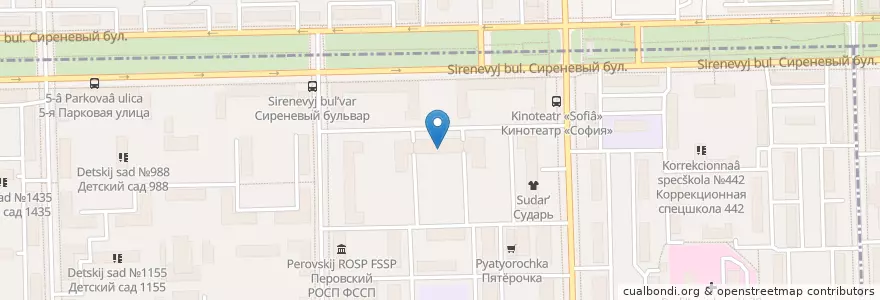 Mapa de ubicacion de Детский сад №1084 en Russia, Central Federal District, Moscow, Eastern Administrative Okrug, Izmaylovo District.