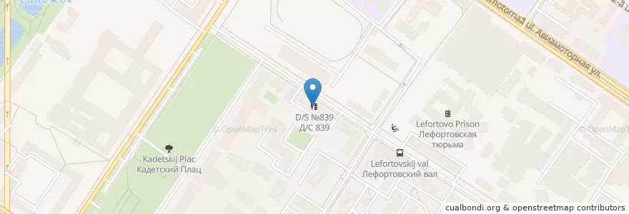 Mapa de ubicacion de Детский сад №839 en Russia, Central Federal District, Moscow, South-Eastern Administrative Okrug, Lefortovo District.