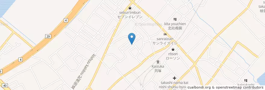 Mapa de ubicacion de 割烹 深川 en 日本, 大阪府, 貝塚市.