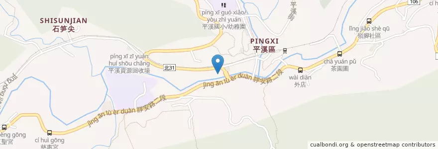 Mapa de ubicacion de 平溪區衛生所 en Taiwan, 新北市, 平溪區.