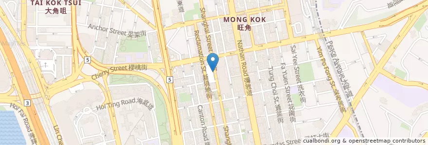 Mapa de ubicacion de 澳门翠苑餐厅 en Cina, Guangdong, Hong Kong, Kowloon, Nuovi Territori, 油尖旺區 Yau Tsim Mong District.