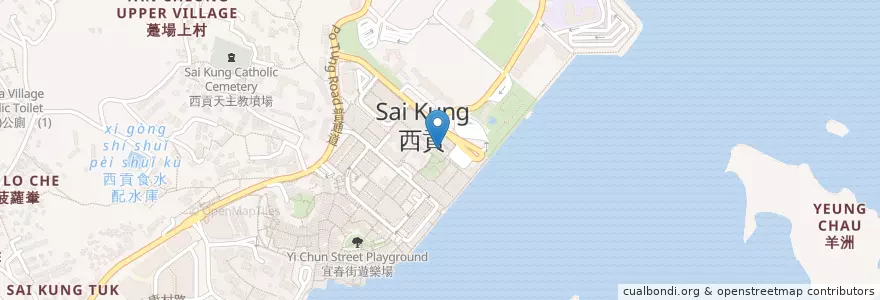 Mapa de ubicacion de 炸魚薯條餐廳 en 中国, 广东省, 香港 Hong Kong, 新界 New Territories, 西貢區 Sai Kung District.