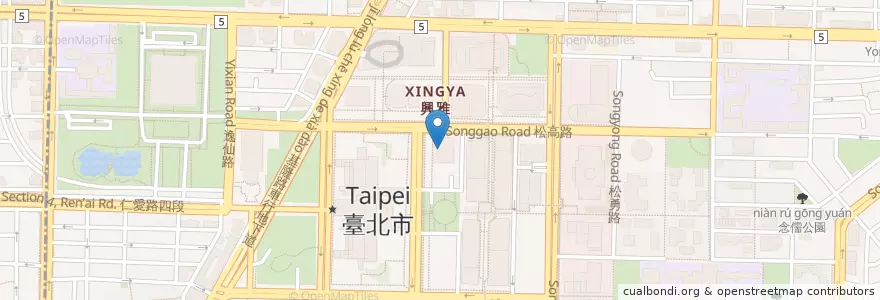 Mapa de ubicacion de 花旗（台灣）商業銀行 en 臺灣, 新北市, 臺北市, 信義區.