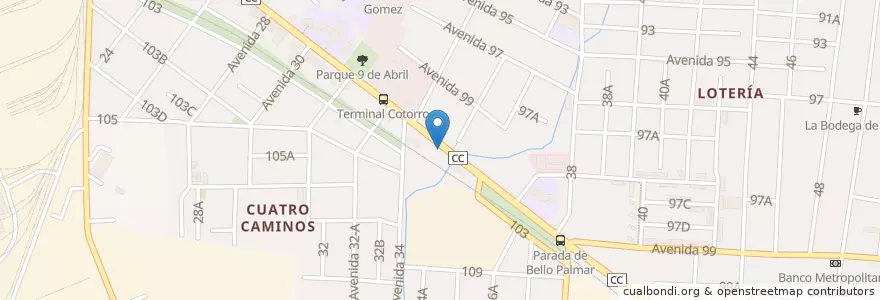 Mapa de ubicacion de El Puentesito en کوبا, La Habana, Cotorro.