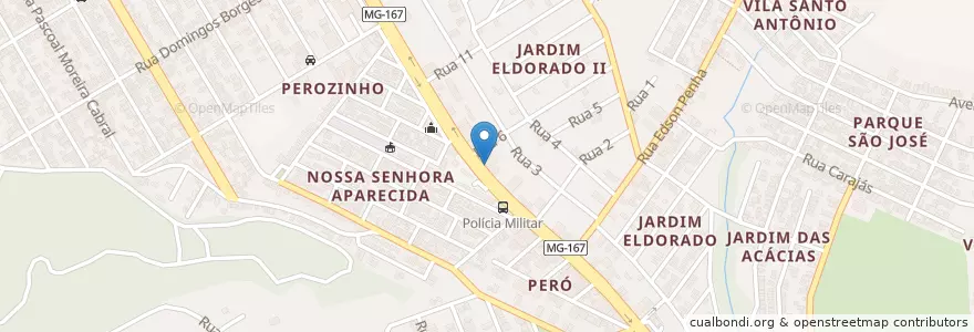 Mapa de ubicacion de Santo Gole en ブラジル, 南東部地域, ミナス ジェライス, Região Geográfica Intermediária De Varginha, Microrregião Varginha, Três Corações.