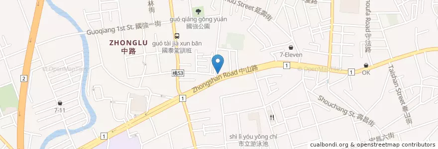 Mapa de ubicacion de KFC en Tayvan, 桃園市, 桃園區.