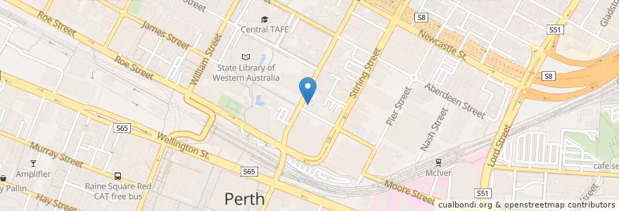 Mapa de ubicacion de Court Hotel en Australien, Westaustralien, City Of Perth.