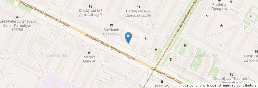 Mapa de ubicacion de Доина en Russia, Northwestern Federal District, Leningrad Oblast, Saint Petersburg, Калининский Район, Округ Пискарёвка.