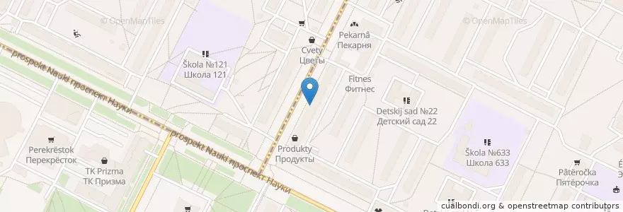 Mapa de ubicacion de Alphega en Russland, Föderationskreis Nordwest, Oblast Leningrad, Sankt Petersburg, Калининский Район, Округ Гражданка.