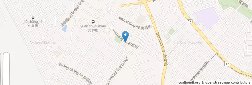 Mapa de ubicacion de 日間右昌阿忠虱目魚粥早午餐 en Taiwán, Kaohsiung, 楠梓區.