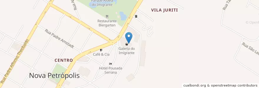 Mapa de ubicacion de Pastelaria e Cafeteria Rei do Pastel en ブラジル, 南部地域, リオグランデ・ド・スル, Região Geográfica Imediata De Caxias Do Sul, Região Geográfica Intermediária De Caxias Do Sul, Nova Petrópolis.
