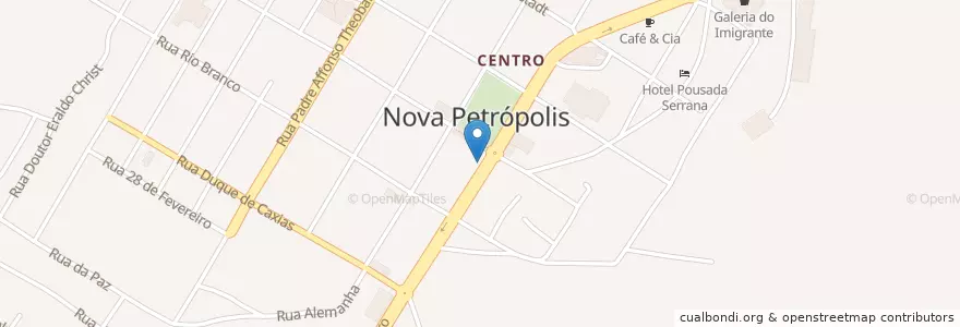 Mapa de ubicacion de Cafeteria Imperatriz en البَرَازِيل, المنطقة الجنوبية, ريو غراندي دو سول, Região Geográfica Imediata De Caxias Do Sul, Região Geográfica Intermediária De Caxias Do Sul, Nova Petrópolis.
